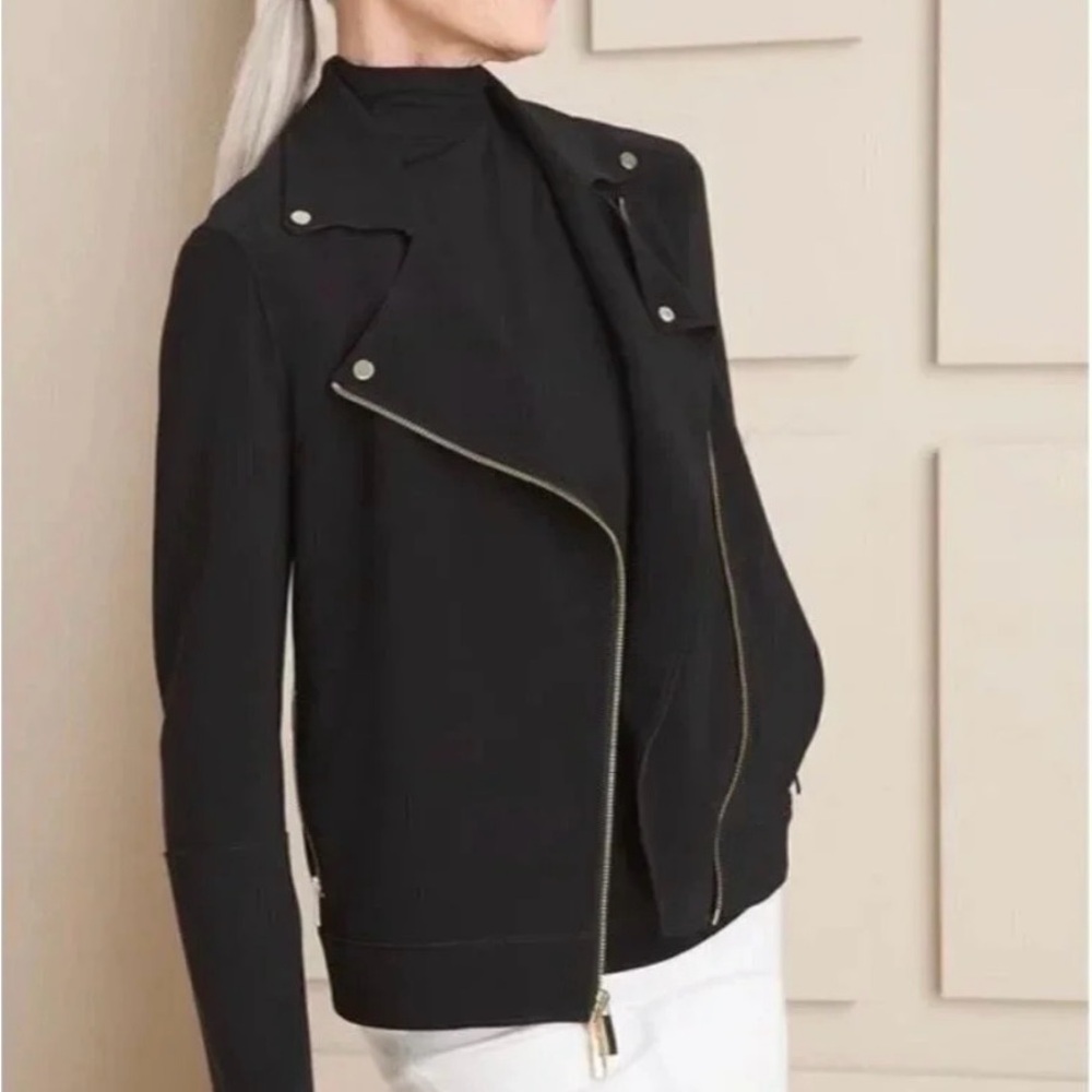 Chico's Black Moto Heavy Knit Jacket
